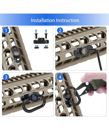 HANAMO 2 Point Rifle Sling with QD Sling Bases - Adjustable, Quick Release, Black - Buy Online on GoSupps.com