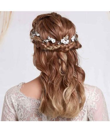 Fairvir Bridal Jewelry: Elegant Silver Hair Accessories for Brides & Girls - Gold Leaf & Crystal Headdress - Buy Online on GoSupps.com