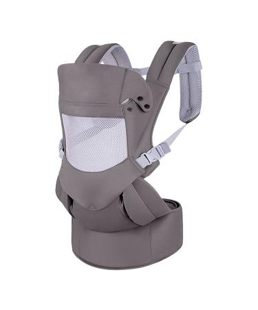 AGUDAN Baby Carrier Backpack- Front and Back Carry Baby Hip Seat Carrier Infant Holder Carrier with Adjustable Head Support for Newborn to Toddler Dark Grey