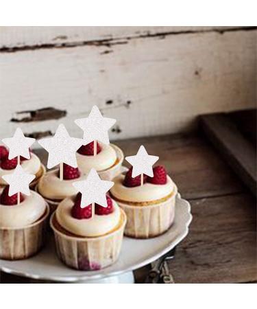 30 PCS Little Star Cupcake Toppers Glitter Twinkle Star Cupcake Picks Wedding Engagement Baby Shower Birthday Party Cake Decorations Supplies Mixed Size Silver A Silver - Buy Online on GoSupps.com