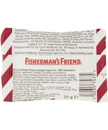 Fisherman's Friend Cherry Menthol Lozenges 25g (Pack of 8) Lofthouse of Fleetwood Limited - Buy Online on GoSupps.com