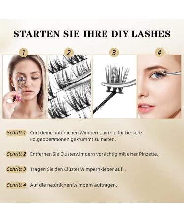 Cluster Lashes QueWel - 72 Pcs DIY D Curl Eyelash Extensions Soft Individual 8-16mm Mix for Home Makeup | Qu06-D-Mix - Buy Online on GoSupps.com