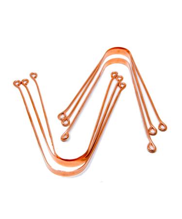 Wonder Care - 100% Copper Tongue Scraper / Cleaner Ayurvedic Antibacterial for optimal oral hygiene (6 pieces)