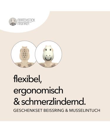 Match Stick Monkey Gift Set - Gigi Giraffe Silicone Bite Ring & Organic Cotton Muslin Cloth | Ideal Baby Dental Aid & Wipe - Buy Online on GoSupps.com