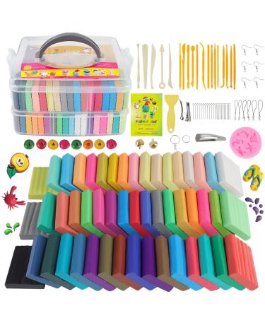 Polymer Clay Kits for DIY Modeling Oven Bake Model  Safe and Non-Toxic  Sculpting Tools and Accessories Ideal Gift for Children  Adults and Artists (50 Color)  50-1