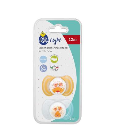 Neobaby Light Pacifier with Anatomical Silicone Lid - 2 Pack (12+ Months) - Orange | Optimal Comfort & Safety for Baby - Buy Online on GoSupps.com