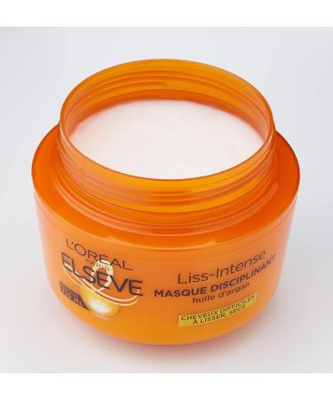 L OR AL PARIS - Disciplining Mask - Difficult to Straighten and Dry Hair - Enriched with Argan Oil - Elseve Liss-Intense - 310 ml - Buy Online on GoSupps.com