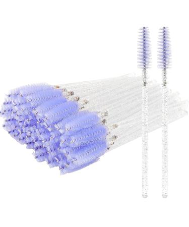 300PCS Disposable Mascara Wands Spoolie Brush Crystal Eyebrow Brushes Eyelash Extension Applicator | Makeup Kits - White-Light Purple - Buy Online on GoSupps.com