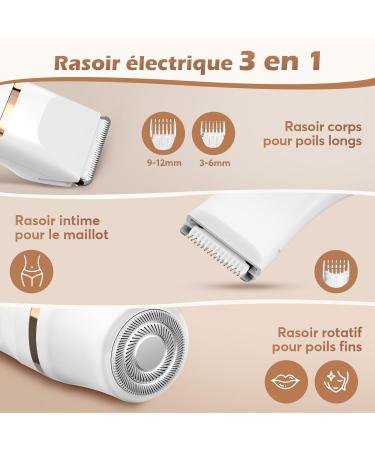 Kotopa Intimate Shaver for Women 3in1 Electric Shaver for Bikini Zone Face and Body Cordless Bikini Trimmer for Intimate Zone Waterproof and Skinfriendly White - Buy Online on GoSupps.com