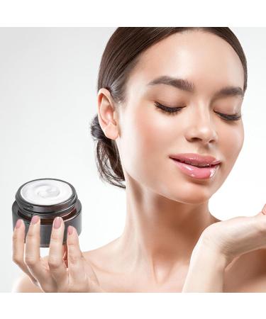 SUQURTOM 10 Pack 30ml Amber Glass Cosmetic Containers - Refillable Cream & Lotion Jars for Essential Oils - Buy Online on GoSupps.com