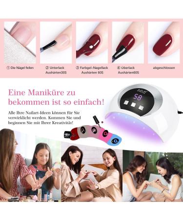 54W UV Nail Lamp - Portable LED Dryer with 3 Timers Auto Sensor & LCD Display for Home & Studio - Perfect Valentine's Gift - Buy Online on GoSupps.com