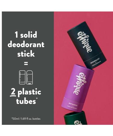 Ethique Minimalist Unscented Deodorant Stick for Men & Women - Natural Aluminum-Free Plastic-Free Vegan Cruelty-Free Eco-Friendly 2.47 oz (Pack of 1) - Buy Online on GoSupps.com