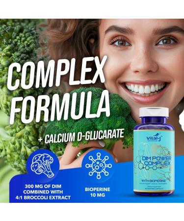 4-in-1 DIM Potent Complex 300mg - Estrogen Balance and Metabolism, Energy & Menopause Support Supplement with Bioperine (x4), Calcium and Broccoli Extract - for Women and Men 120 Servings 240 Count (Pack of 1) - Buy Online on GoSupps.com