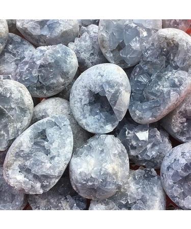 Decorative Crystal Natural Raw Blue Celestite Crystal Cluster Geode Irregular Home Decoration Gemstone Specimen for Dream Recall Home Decor Crystal Natural Luster 100g - Buy Online on GoSupps.com
