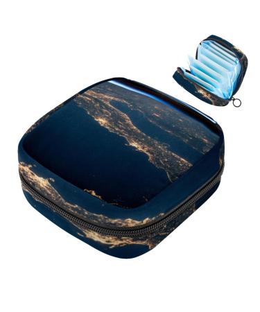 Overhead Shot Earth Women's Binding Pocket Large menstrual cup pocket with zipper periodic inserts bags panty lips tampons for girls and women multicolored 4.7x6.6x6.6