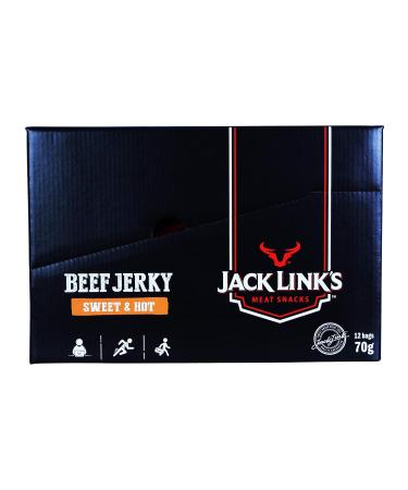 Jack Link's Beef Jerky Sweet & Hot - 12 Pack | High Protein Snack - Juicy & Spicy | Ideal for On-the-Go - International Shipping Available - Buy Online on GoSupps.com