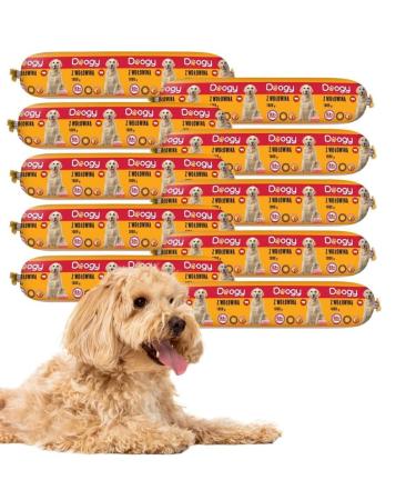 1 kg dog sausage, dog food, wet food, high meat content, premium | Dog food beef or poultry (12x 1kg, Bœuf)