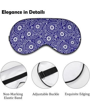 Blue Paisley Sleep Mask for Women | Adjustable Eye Shades & Comfortable Elastic Strap - Buy Online on GoSupps.com