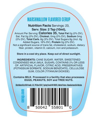 Marshmallow Flavored Cerup Syrup for Cereal - Fun and Tasty Breakfast Idea for Kids and Adults - Various Flavors Available - Buy Online on GoSupps.com