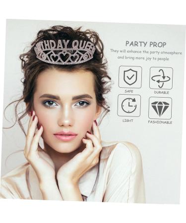 Crown Strap Set Party Tiara Girls Tiara Girl Queen Sash With Sash Girls Prom Headband Birthday Party Supplies Belts for Women Hair Ties for Women Miss Crystal Happy Birthday Cloth - Buy Online on GoSupps.com