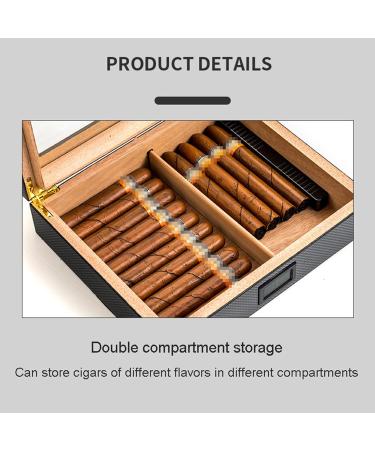 Cigar Box Electronic Display Constant Temperature and Humidity Cedar Wood Box 20 Portable Carbon Fiber Humidor - Buy Online on GoSupps.com