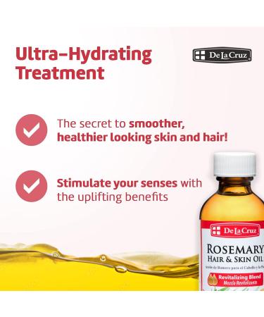 Rosemary Essential Oil Blend for Skin and Hair - Moisturizing Castor, Avocado, and Olive Oil - 2 FL OZ (6 Pack) - Buy Online on GoSupps.com