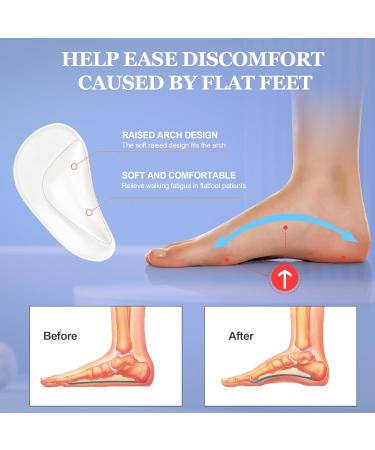 Arch Support Insoles for Flat Feet - 12 Pairs Gel Cushions for Plantar Fasciitis - Reusable Adhesive Foot Pain Relief for Men & Women - Buy Online on GoSupps.com