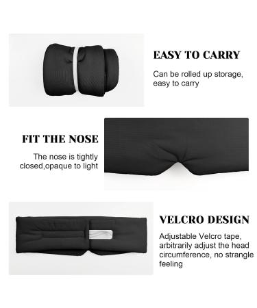 Sleep Mask & Hearing Protection Plugs Set - 1 Sleep Mask + 4 Ear Plugs | Adjustable Soft Breathable - Perfect for Travel & Home - Unisex Black - Buy Online on GoSupps.com