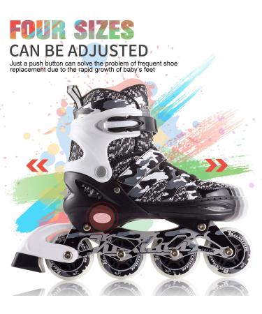 Kuxuan Adjustable Inline Skates for Kids with Light Up Wheels - Camo Roller Blades for Boys and Girls - Size Kids 3-6 US - Buy Online on GoSupps.com