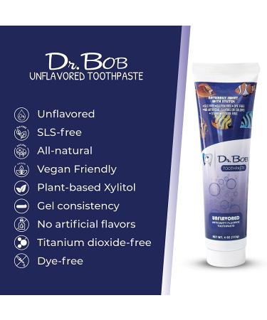 Dr. Bob Natural Xylitol Kids Toothpaste with Fluoride - SLS-Free, Dye-Free, Made in USA - 4oz - Buy Online on GoSupps.com