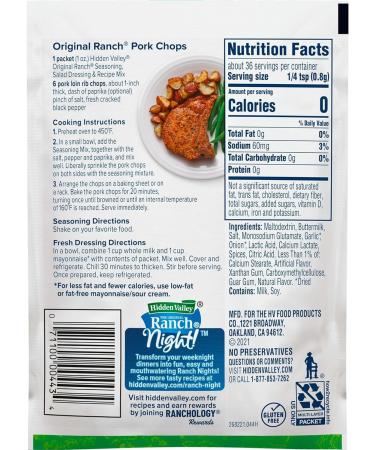 Hidden Valley Original Ranch Salad Dressing and Seasoning Mix 28 g | Perfect for Burgers Sandwiches Wraps or as a Salad Topping | Tasty and Versatile Seasoning | 4 pack - Buy Online on GoSupps.com