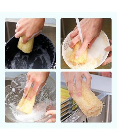 100% Natural Loofah Sponge - Exfoliating Bath Scrubber for Men & Women | White 10cm | Eco-Friendly Shower & Kitchen Cleaner - Buy Online on GoSupps.com