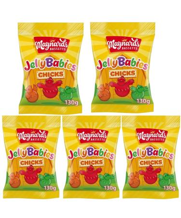 5 x Maynards Bassetts Jelly Babies Chicks Bag 130g