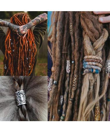 100 Pcs Viking Beard Beads - Antique Norse Runes Hair Tube Beads for Braiding & Jewelry DIY - Buy Online on GoSupps.com