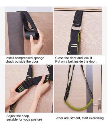 Yoga Fitness Stretching Strap - Improve Flexibility for Rehab Pilates Dance & Gymnastics | Door Flexibility Trainer (Black - Buy Online on GoSupps.com
