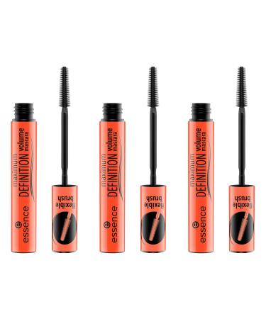 essence Essence maximum DeFINITION Mascara with Flexible Brush No. 01 Black Oscillating Defining Lengthening Vegan Fragrance Free Alcohol Free 3 x 10ml