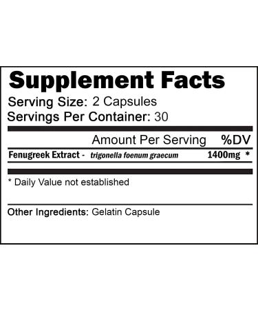 Fenugreek+ Capsules for Lactation Support - 1400mg Serving Size - 30 Day Supply | VH Nutrition - Buy Online on GoSupps.com