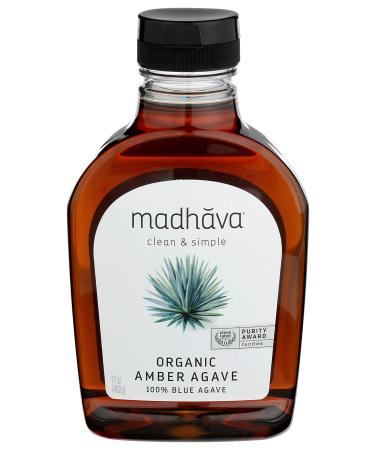 Madhava Organic Agave, Bottle, 100% Pure Organic Blue Agave Nectar, amber, 1.06 Pound 1.06 Pound (Pack of 1)