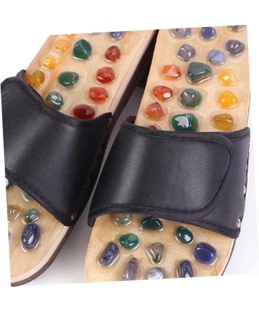 FRCOLOR 1 Pair Massage Slippers Foot Massager Shoe Men Slide Sandals Mens House Slippers Men s Sandals Man Sandals House Shoes for Men Shoes Sandals Mat Wooden Agate Leisure Shoes 44 EU Black - Buy Online on GoSupps.com