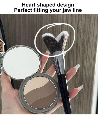 Soft Hair Face Shadowing Brush L Size Perfect Fitting Heart Shaped Makeup Brush for Delicate Look ABS - Buy Online on GoSupps.com