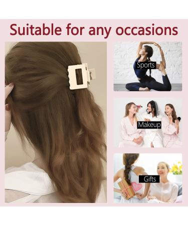 6 PCS Medium Claw Hair Clips Set for Women and Girls - Matte Square Small Clips for Thin & Thick Hair - Nonslip Neutral Rectangle Jaw Clip - Buy Online on GoSupps.com