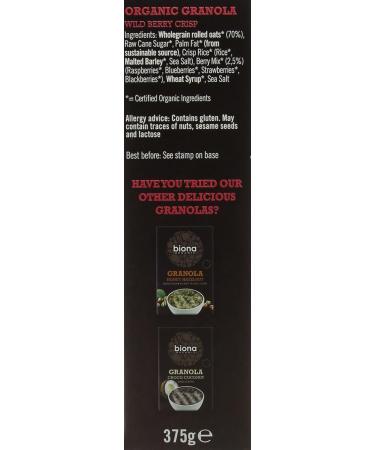 Biona Organic Granola Wild Berry Crisp 375g 1 - Buy Online on GoSupps.com