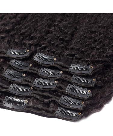 18" Afro Kinky Curly Clip in Human Hair Extensions DOUBLE WEFT #1B Natural Black (120g) - Buy Online on GoSupps.com