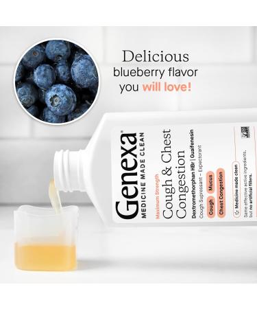 Genexa Cough & Chest Congestion Oral Suspension 6 FL Oz Blueberry Flavor - Maximum Strength Relief - Buy Online on GoSupps.com