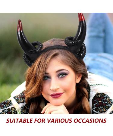 Cabilock Sheep Horns Headband Gothic Sheep Horn Hairbands Devil Horn Headband Animal Cartoon Show Headdress Photo Props for Fancy Dress Cosplay Costume - Buy Online on GoSupps.com
