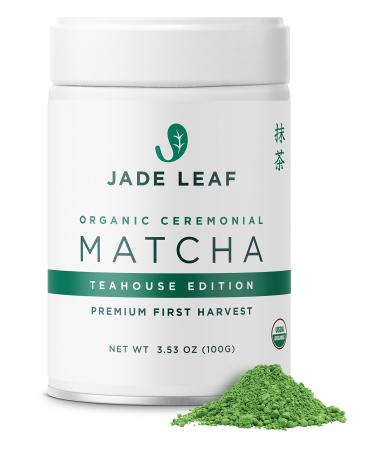 Jade Leaf Organic Ceremonial Grade Matcha Green Tea Powder - Authentic Japanese Origin - Teahouse Edition Premium First Harvest (3.53 Ounce) Teahouse Edition 3.53 Ounce (Pack of 1)