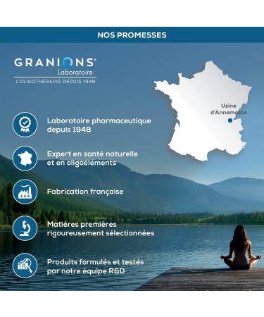 GRANIONS | Chromium | Normal metabolism of macronutrients (sugars & fats) and maintenance of normal blood sugar | Chromium 250 g | For the whole family | Made in France | 2x60 Tablets - Buy Online on GoSupps.com