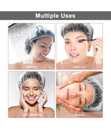 125Pcs Disposable Shower Caps - Clear Waterproof Plastic Caps for Women - Ideal for Hair Spa Salon, Hotel, and Travel - Buy Online on GoSupps.com