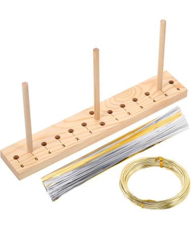 Bow Maker for Ribbon for Wreath Wooden Bow Making Tool with Bow Wire and Twist Tie for Creating Present Bows Hair Bows Corsages Christmas Wreaths Various Crafts Holiday Party Decorations Supplies