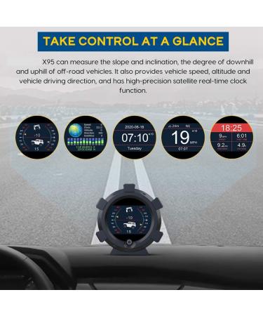 Wosieue X95 Head-Up Display HUD GPS Vehicle Speed Display Inclinometer Universal Durable - Buy Online on GoSupps.com